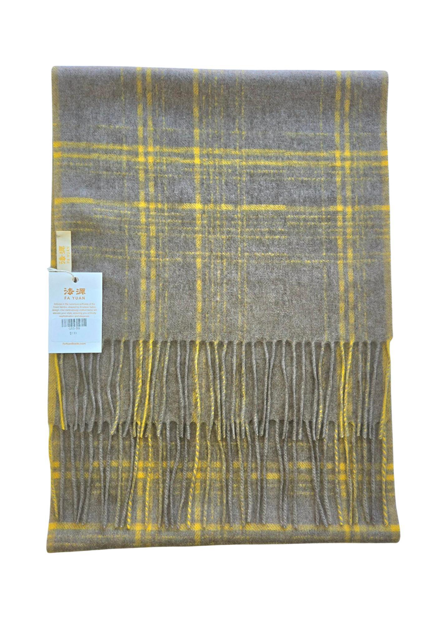 Scarf-Gray & Yellow Plaid